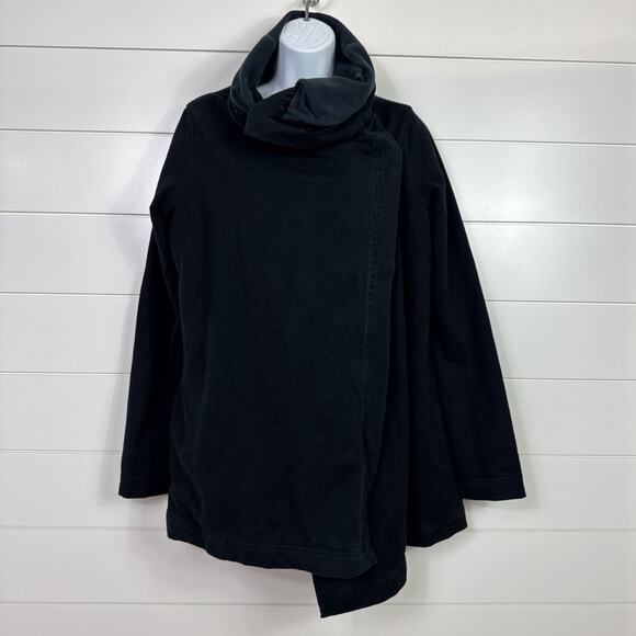 Lululemon Savasana Wrap Jacket Long Sleeved Snap Button Closure Black sz 8 - Picture 2 of 9